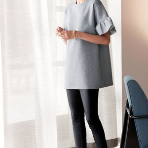 Ruffle Sleeve Tunic in Black